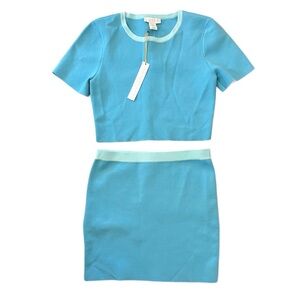 NEW House of Harlow 1960 Women’s Crop Top Skirt set size M Blue